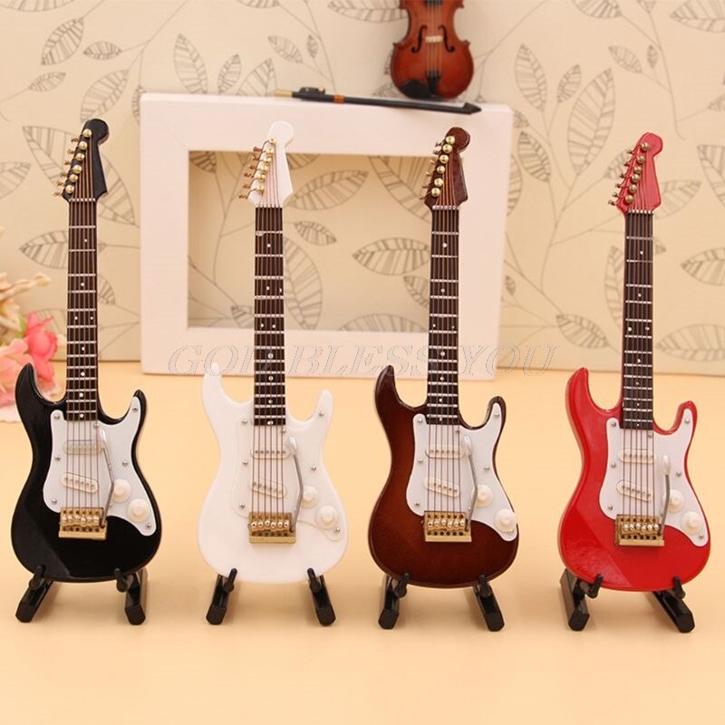 14Cm Mini Elektrische Gitaar Model Miniatuur Guitarra Replica Met Case Stand