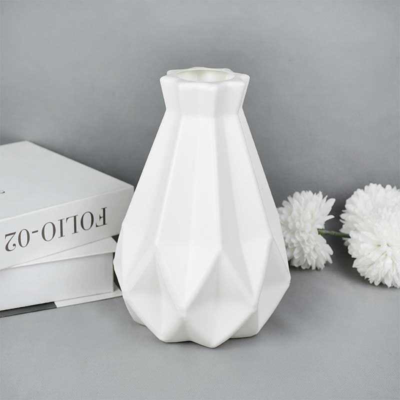 Modern Flower Vase White Pink Blue Plastic Vase Flower Pot Basket Nordic Home Living Room Decoration Ornament Flower Arrangement: PURPLE