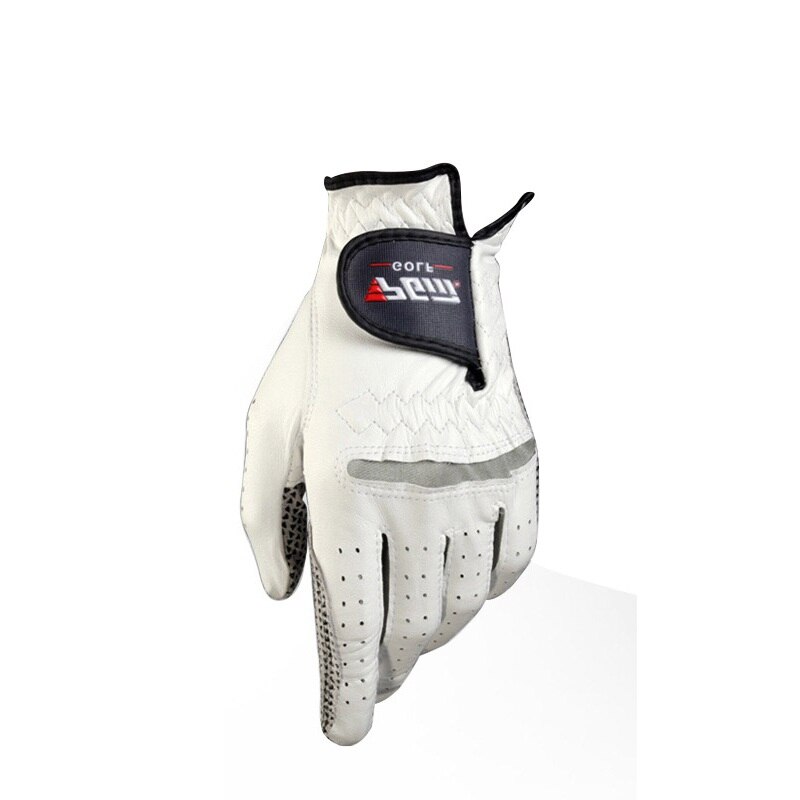 Mannen Echt Leer Golf Handschoenen Zacht Ademend Pure Schapenvacht Met Anti-Slip Korrels Mitten.: 23 / right