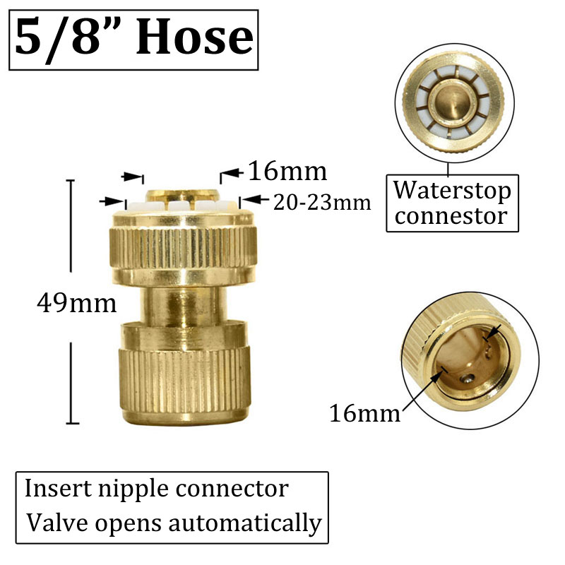 1/2 3/4 5/8 1"Brass Garden Hose Quick Connector Drip Irrigation System Copper Fittings For Outdoor Irrigation Car Wash: Orange