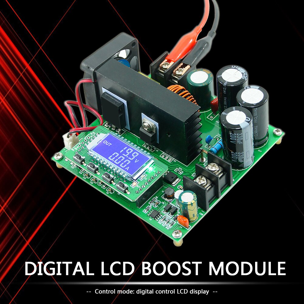 900W 15A Digital Display DC-DC Boost Converter 8-60V to 10-120V Constant Current Voltage CC CV Step Up Module
