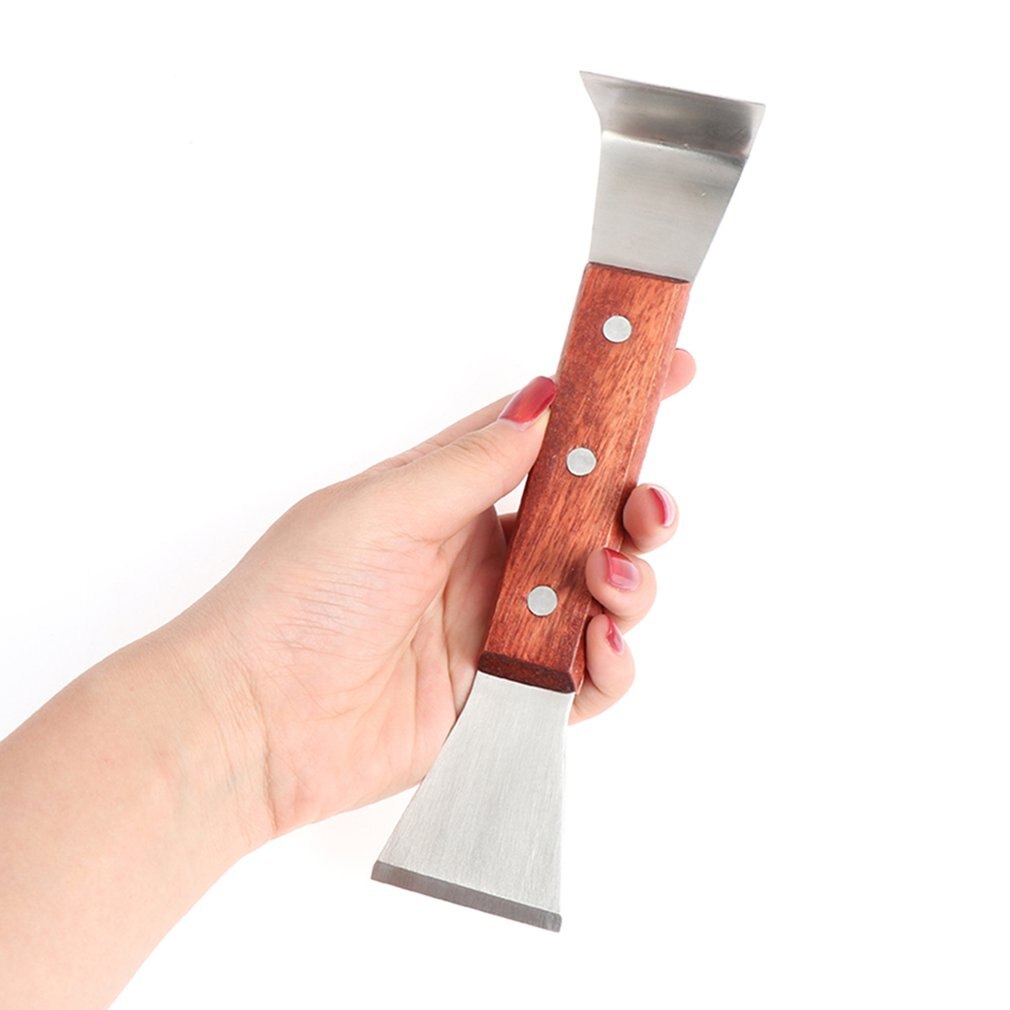 Multifunctional Scraper With Hook For Beekeeping Tools Stainless Steel Wooden Handle Elbow With Hammer Scraper