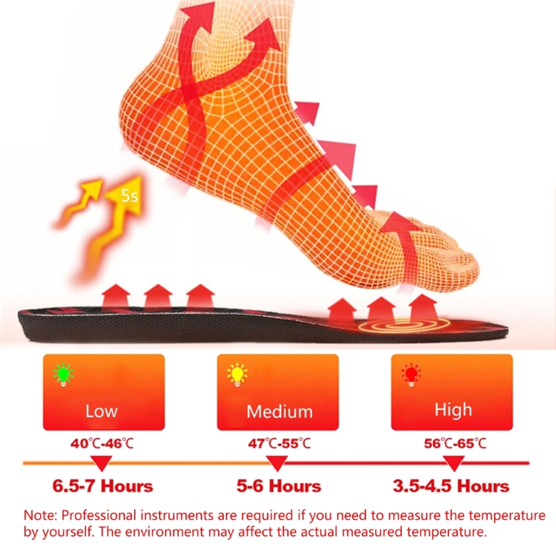 Angepasste Temperatur Drahtlose Fuß Warme Elektrische Beheizte Einlegesohlen Drahtlose Wiederaufladbare Pad für Wandern