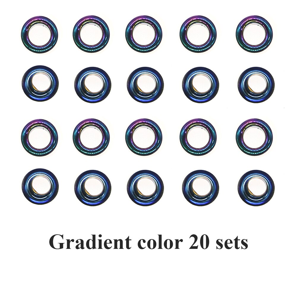 Special offer 50/100sets/pack(Outer diameter)9.5mm(internal )5mm price silver eyelets for bags: Gradient 20 sets