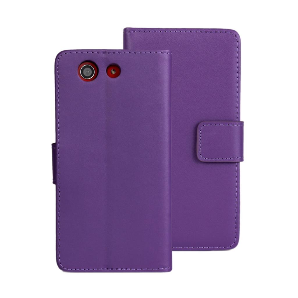 Pu nahkakotelo sony xperia  z3 compact  d5803 d5833 lompakkokotelolle retrosuojakotelo business capa fundas gg: Violetti / Kotelo ja lasikalvo