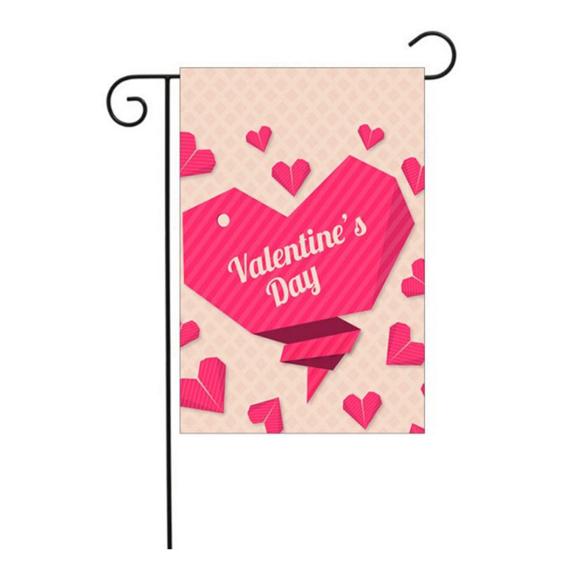 Happy Valentine's Day Garden Flag Sweet Hearts Flag Indoor Outdoor Home Decoration Banner Garden Living Room Flying Flag: 9