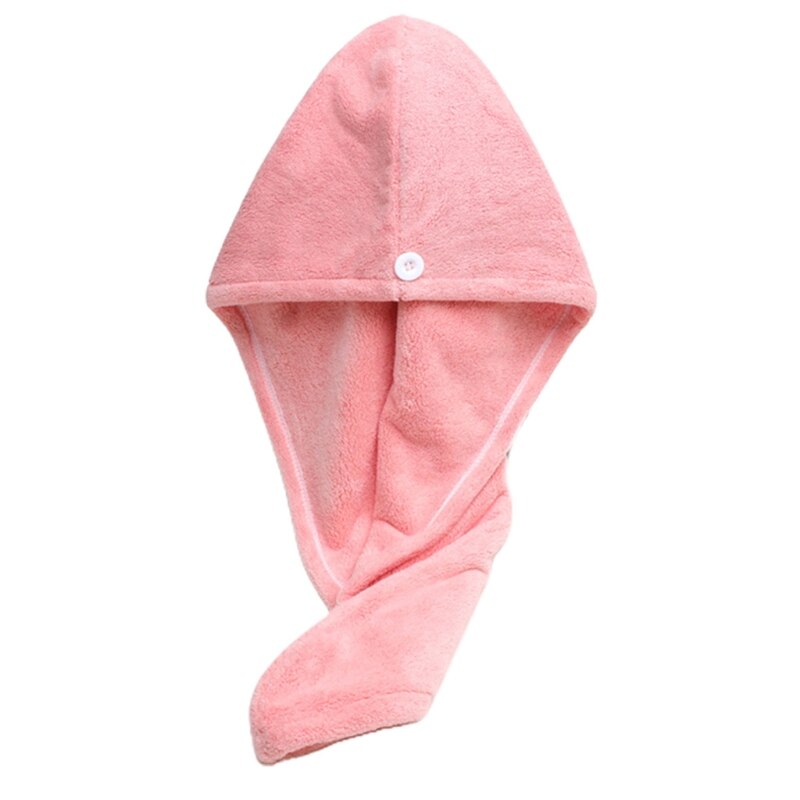 Haar Handdoek Wrap Voor Vrouwen Zacht Koraal Fleece Haardrooginrichtingen Hoed Met Knop Bad Handdoeken Super Absorberende Snel Droog Haar tulband Voor