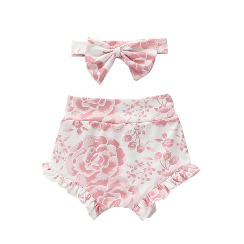 Pudcoco baby dreng piger shorts bloomers trusser leopard harem shorts med heabdand 2 stk børn bloomer: B / 12 18 måneder