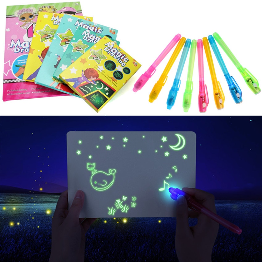 Giocattolo educativo Tavolo Da Disegno Tablet Graffiti 1pc A4 A3 Led Luminoso Magia Grezzo Con La Luce-fun