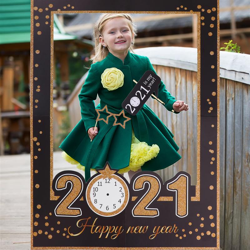 Year Party Photo Props Handheld Photo Frame Party Decorations