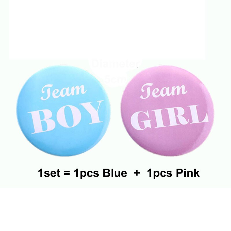 Boy or Girl Gender Reveal Badges Team Boy Team Girl Tinplate Button Badge Decoration Party Buttons Sticker Welcome Baby Shower: 12set(24pcs)