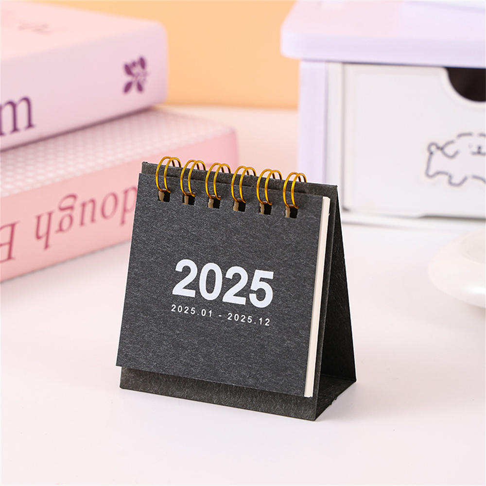 Desk Calendar Yearly Monthly Daily Planner Cute Coil Calendar Yearly Schedule Organizer To Do List Home Office Supplies: Navy Blue