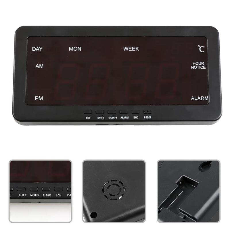 USB Digital Alarm Clock Backlight Snooze Mute Voice Calendar Desktop Electronic Table Clock Date Temperature LED Clock EU Plug