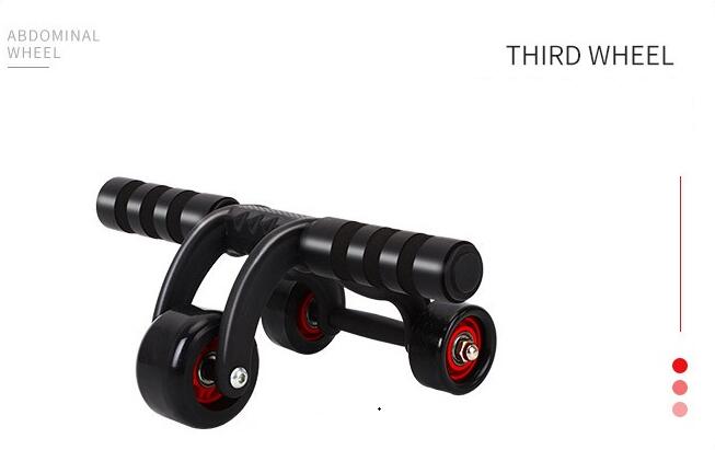 Fitness Abdominal Wheel AB Roller with Mat Abdominal Muscle Trainer for Fitness Exercise Health and Fitness Home Gym Equipment: Three Wheels