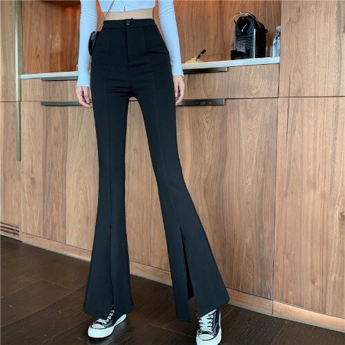 Tight Split Bell-bottom Pants Women