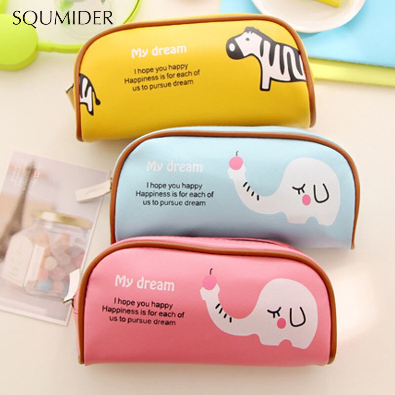 Estuche de lápices de animales para niñas y niños, bolso pluma dibujos , bolsa con cremallera de gran capacidad, suministros de papelería escolar