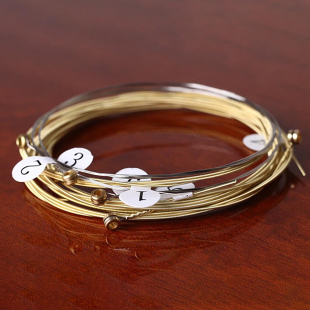 6pcs/set Folk Guitar String Replacement Parts Acoustic Guitar Copper Core Strings Kit Musical Instrument Accessories