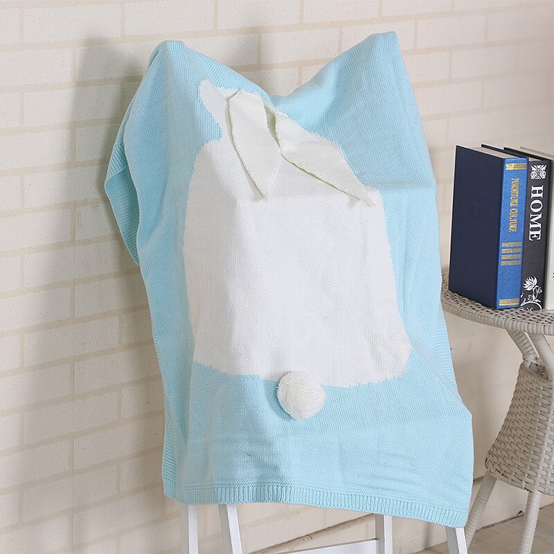 INS Burst Rabbit Ear Blanket Three-Dimensional Rabbit Blanket Children&#39;s Knitted Blanket Beach Mat Baby air-Conditioning quilts