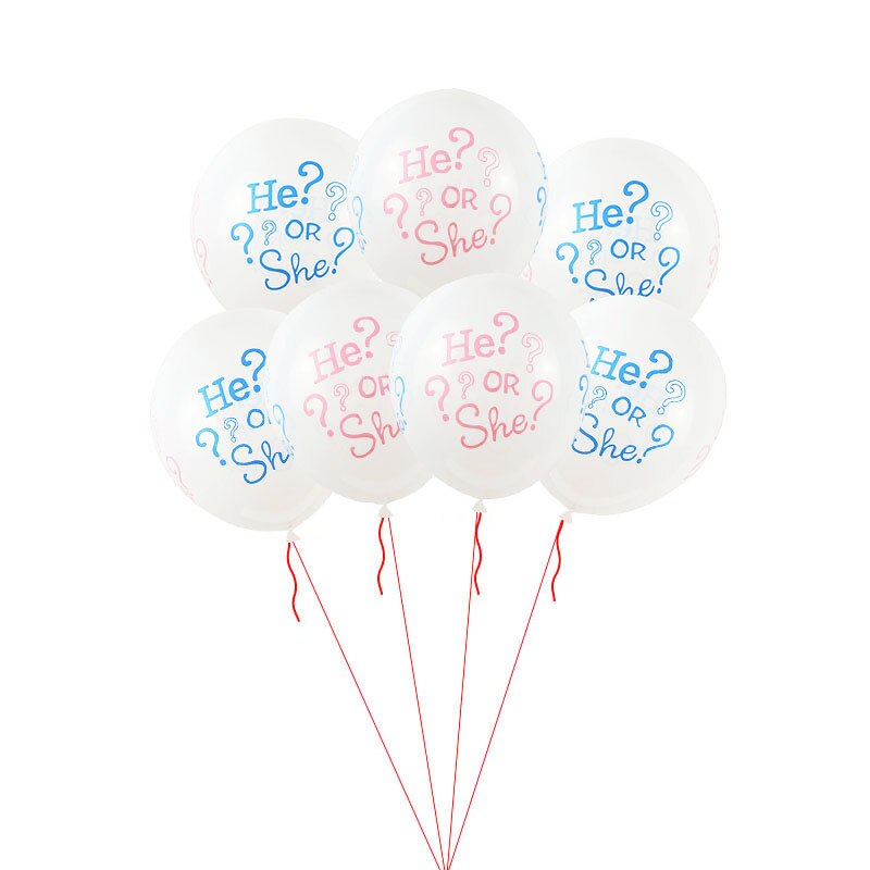 10 st kön avslöja ballonger han eller hon flicka eller pojke mönster latex ballong för baby shower kön avslöja fest dekoration leveranser
