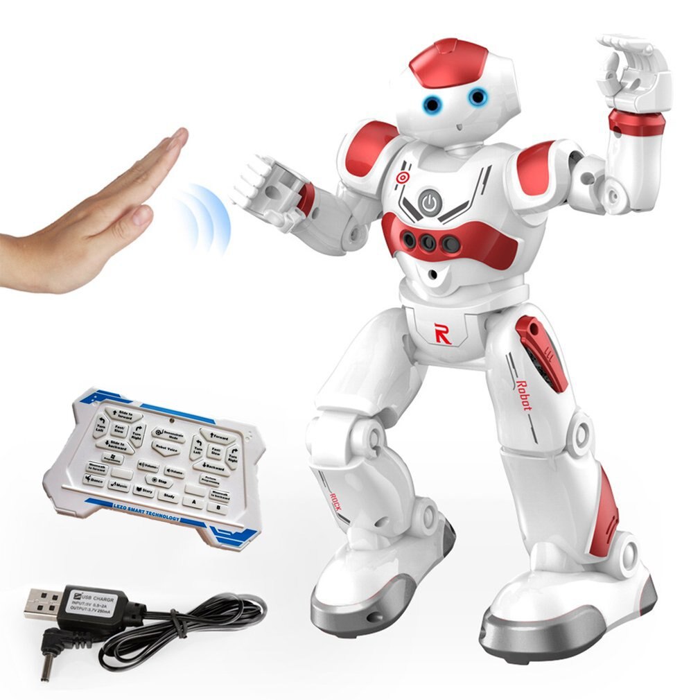 Intelligent Remote Control Robot For Early Education 500mah With Battery For Boys Usb Charging Children's Educational Toys: RED