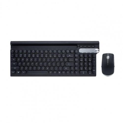 Rechargeable Wireless Bluetooth Gaming Keyboard And Mouse Set. 102 Keys Mute Cute And Ultra-thin, Suitable For Home Office Games: black
