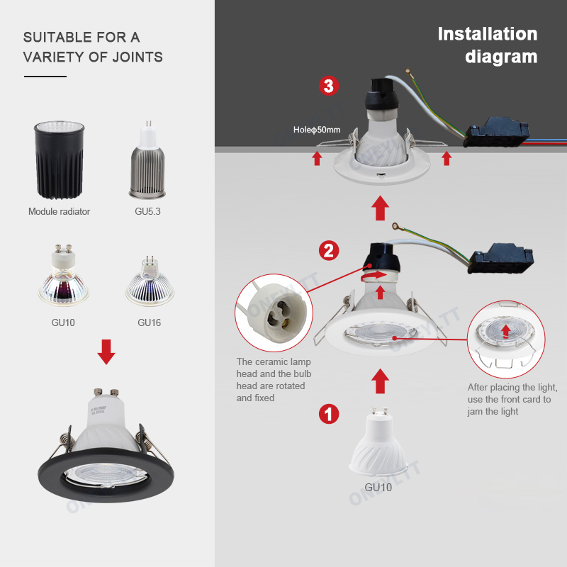 6 stks Down Light Frame Verzonken LED Plafondarmaturen Downlight GU10 MR16 Plafond Spot Verlichting Montage Armatuur