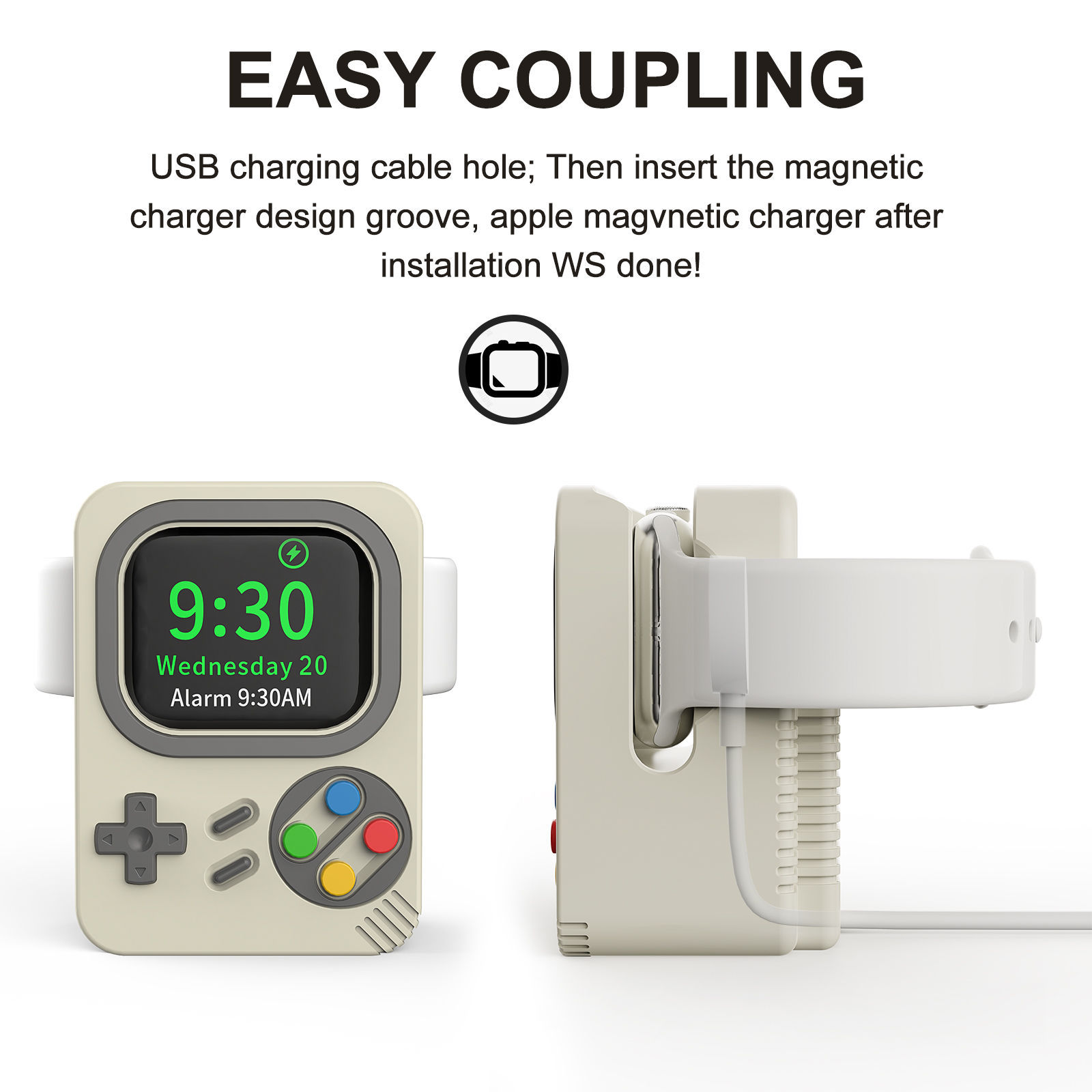 Silicone Charger StandFor Apple Watch 8 7 6 5 4 3 SE 45MM Charging Dock Holder Game Console Bracket Base