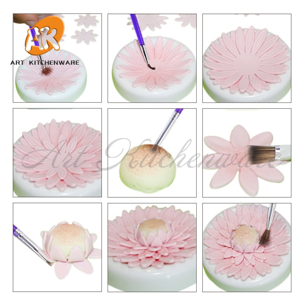 5pcsFondant Brush Cake Decorating Tools Painting Icing Dusting DIY Cooking Pastry Tools Baking Tools Sugarcraft Makeup Brush Set