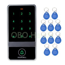 8000 users card waterproof access control keypad electric touch metal door locks+10 RFID Key Fobs for Door Access Control System