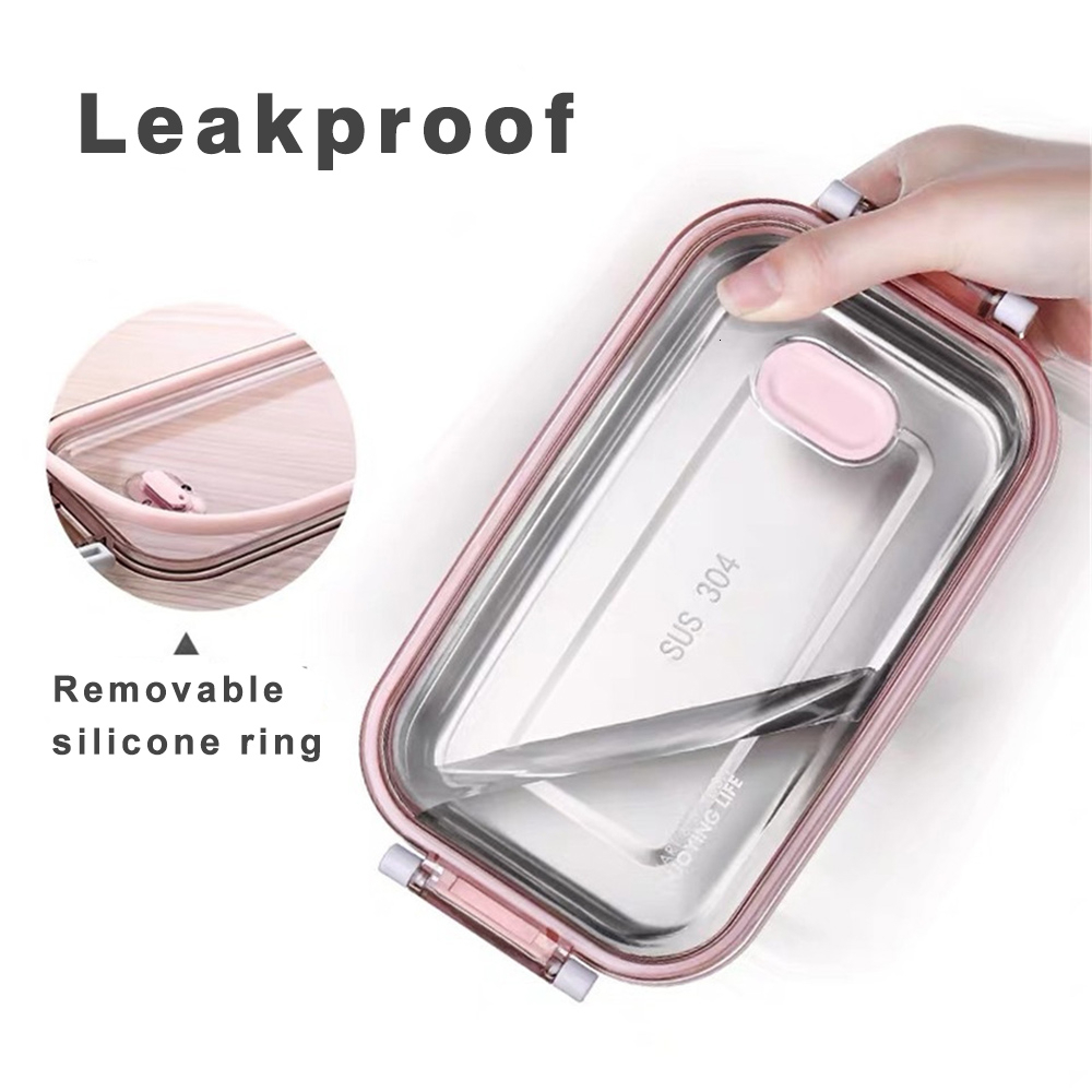Portable Stainless Steel Lunch Storage Snack Tiffin Box Lunchbox Bag Bento Boxes Dinner Food Container Microwave For Kids Adults