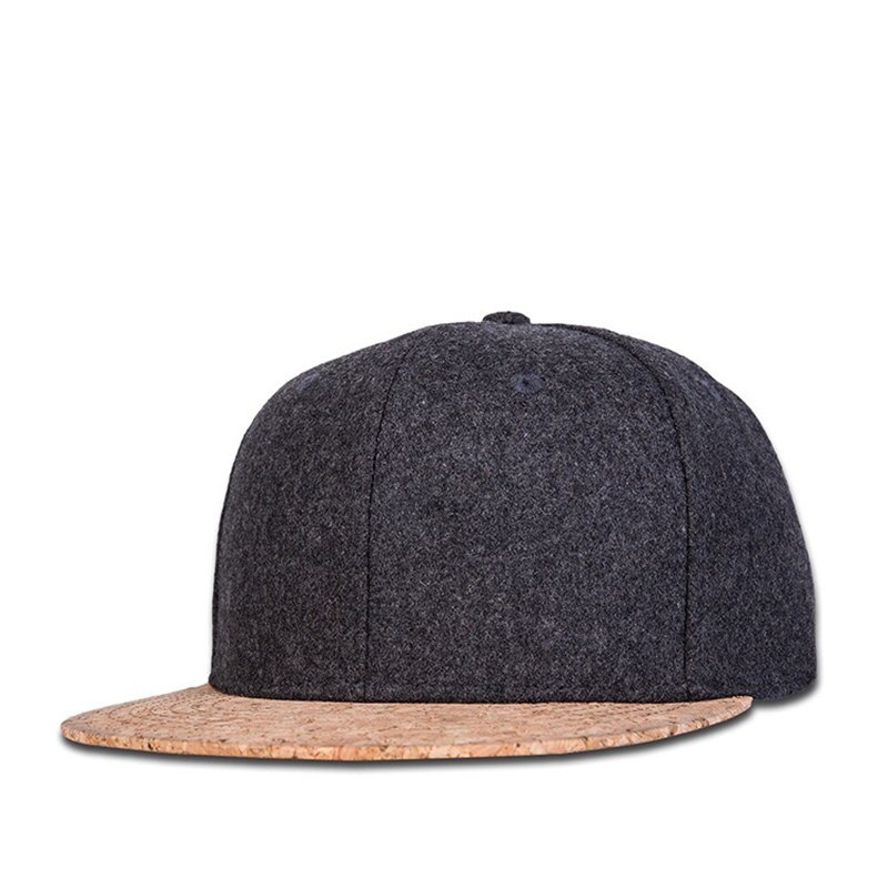 Top niveau uld snapback hætter til mænd solide hip hop hatte afslappet flad kant baseball cap mærkevarer justerbare kvinder hatte gorras: Mørkegrå