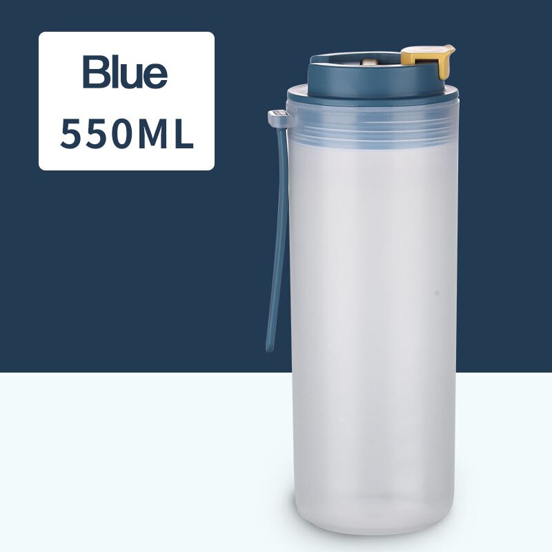 350Ml/450Ml Melk Frosted Schudden Cup Met Stro Warmte Koude Slip Voedsel Shake Bidon Outdoor Reizen water 100C Draagbare: Blue 550ML