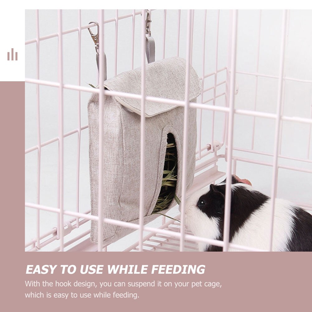 2Pcs Cage Hanging Hay Feeder Hay Storage Cloth Pouch Chinchilla Feeding Bag