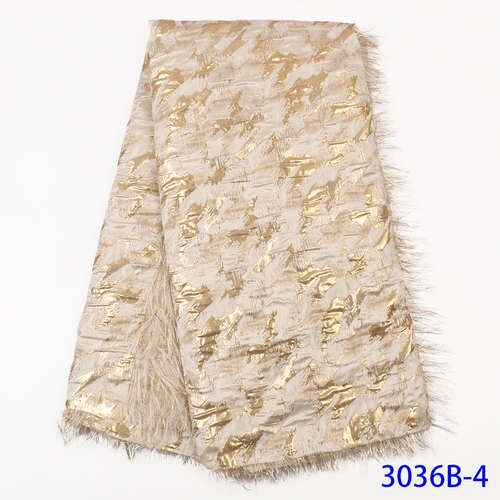 Afrikansk stof blonder fransk nigeria brocade blonder stof med fjer tyl blonder stof til kjoler  ks3036b: Billede 4