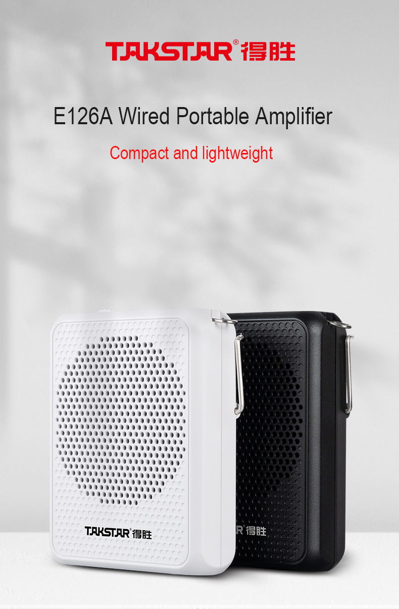 TAKSTAR E126A E126A amplificatore portatile cablato AUX altoparlante Mini amplificatore compatto e leggero per insegnamento, guida turistica