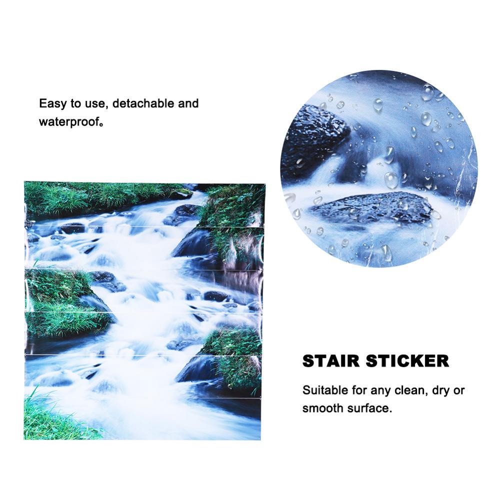 6 Pcs 3D Trap Sticker Waterdichte Zelfklevende Muursticker Waterval Patroon Vloer Sticker Behang Home Decor Decoratie