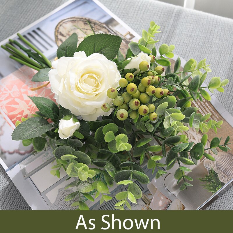 1 stk hybrid rose blomst buket silke blomster til bamse frisk boligindretning skønhed for evigt kontor bryllup dekoration: Smtxbh 004