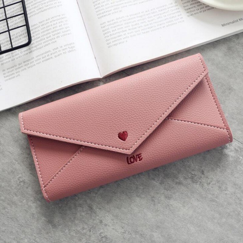 Dames clutch portemonnee grote capaciteit portemonnee lang kort muntvak pu lederen dames portemonnees: Dieproze