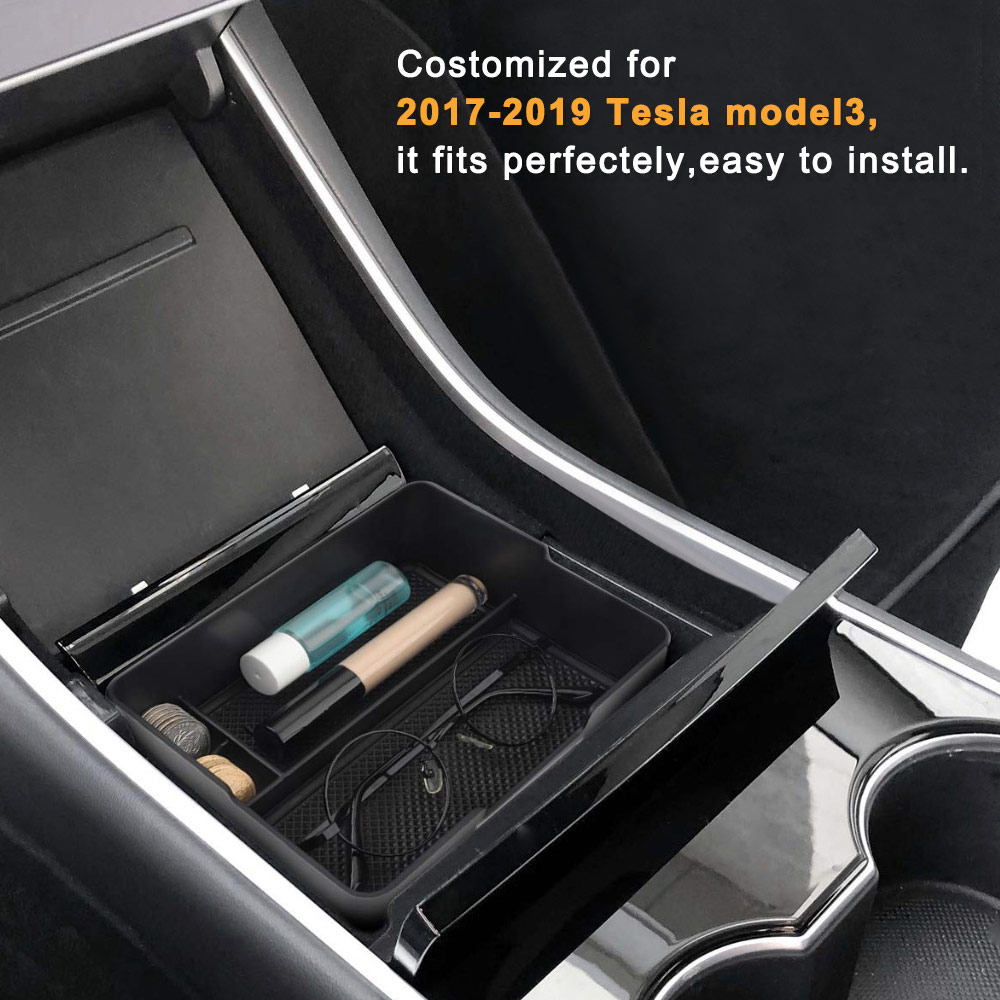 Til tesla model 3 bluestar tilbehør bil central armlæn opbevaringsboks auto container handske organizer taske