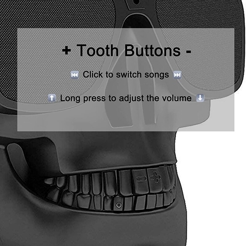 Bluetooth Speaker, Portable Bluetooth Skull Speakers for Halloween, Party, Travel, Outdoor Decor, Support TF/U Disk/AUX