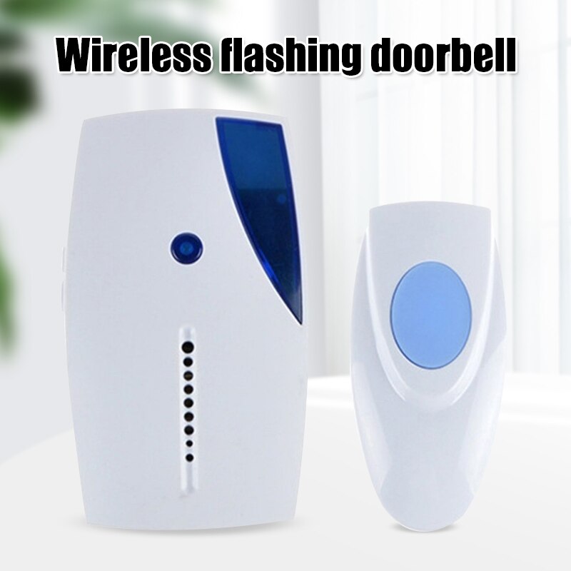 Doorbell Wireless with Flashing Light Anti-Interference Wall Mounted Home Door Ring Bell Security Access Control System: Default Title