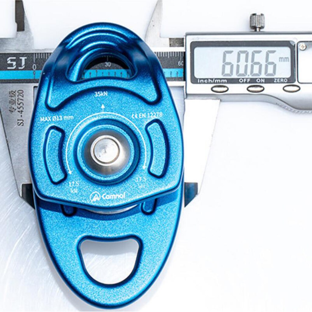 35KN Swing Climbing Double Pulley for Caving Rock Climbing Rappelling Dragging Sheaves Climbing Arborist Equipment