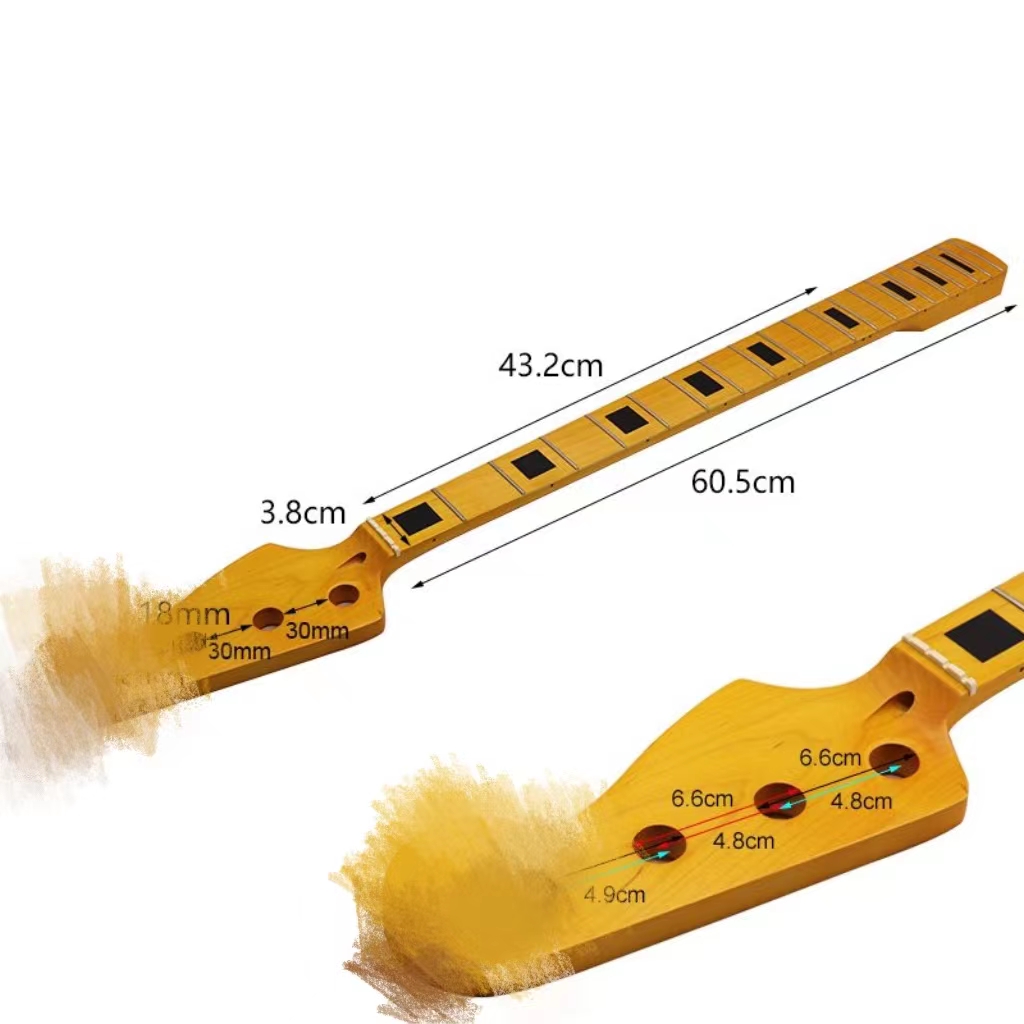 Exquisiter viersaitiger E-Bass-Ausschnitt, Gelb Plus Ahorn stumm, photo elektrischer Bass griff, DIY-Zubehör, 4-saitige, 20 Pin