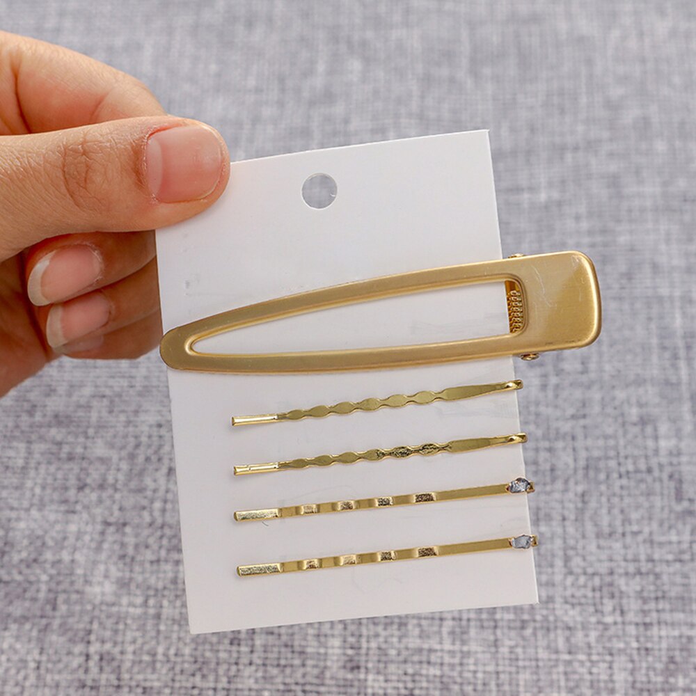 fille métal perle épingle à cheveux combinaison minimaliste doux vent frange Clip mot Clip côté Barrette Clips cartes cheveux accessoire: RED