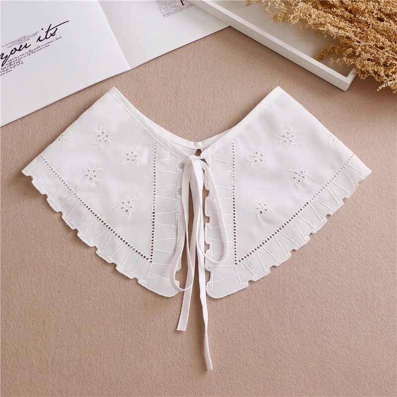 Sitonjwly Witte Sjaal Pop Nep Kraag Vrouwelijke Overhemd Valse Kraag Dames Afneembare Half Shirt Revers Blouse Shawl Wrap Decoratie: 270