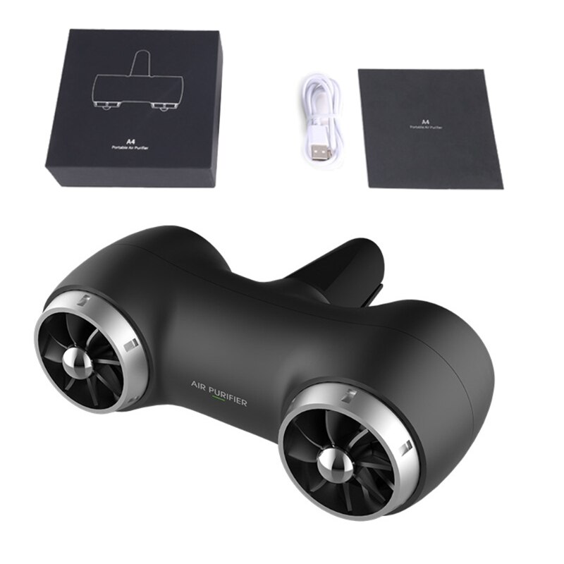 Car Air Purifier Ionizer Negative Ion Car Air Freshener Pm2.5 Activated Carbon Formaldehyde Auto Air Cleaner Accessiories: black