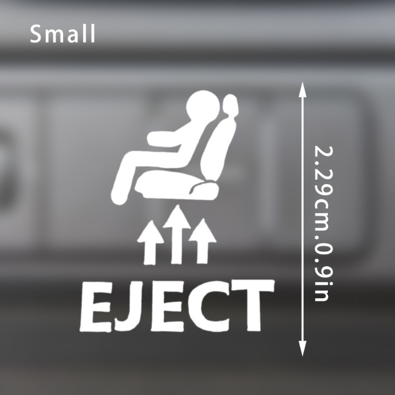 Vinyl Passenger Ejection Seat Stickers For Vehicle Dash Novelty Eject Dash Switch Labels Unused Button Decoration Decal