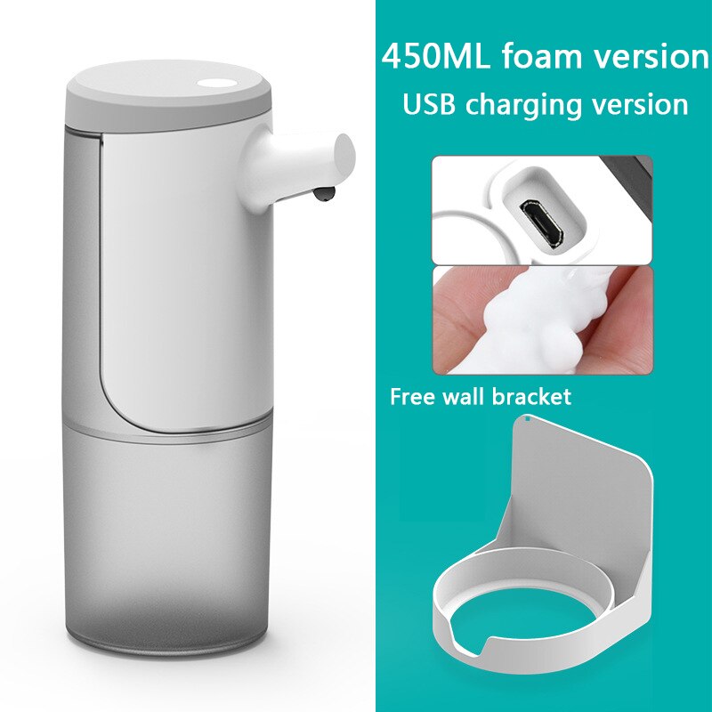 Automatische Zeepdispenser Muur Gemonteerde Auto-Sensor Draadloze Douche Shampoo Dispenser Badkamer Vloeibare Zeep Container: 450ml Foam