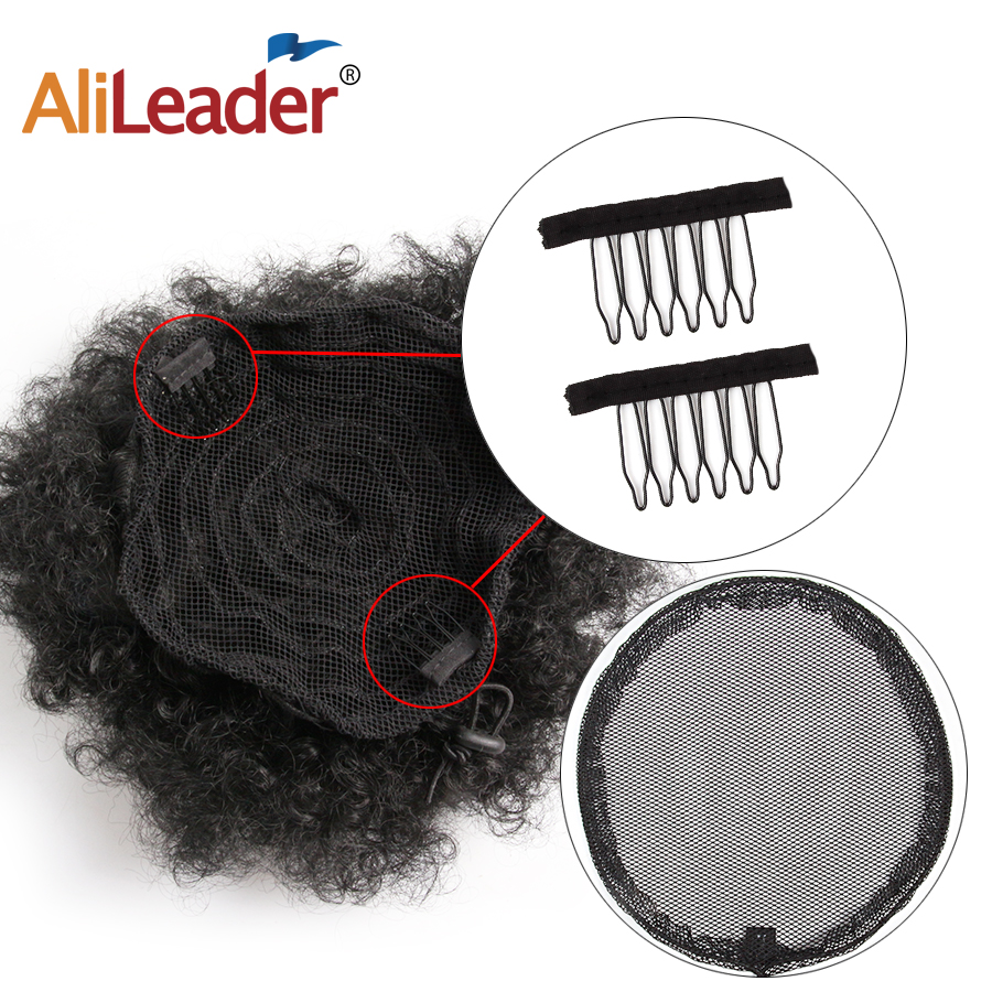Filet à queue de cheval Afro ajustable noir-S/M/L | Filet avec lanière ajustable sur le dos pour la fabrication queue de cheval, filet pour chignon de cheveux Afro pour femmes 2 pièces