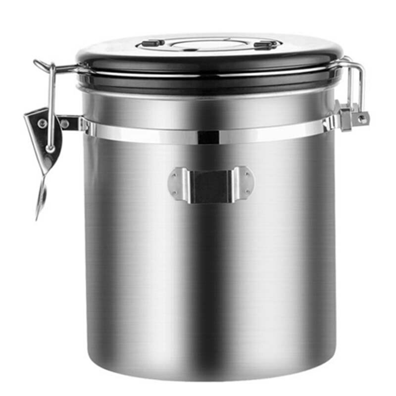 Stainless Steel Airtight Coffee Container Storage Canister Set Coffee Jar Canister with Scoop for Coffee Beans Tea 1.5L